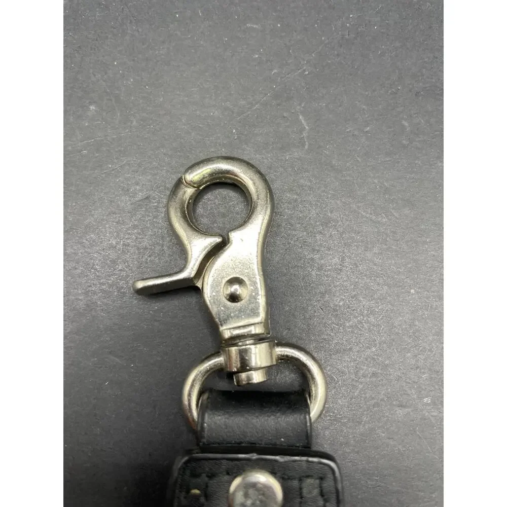 Vtg Lorente Clip Watch Hutch 2008 Leather Fob Keychain Hook Black Dial 41mm